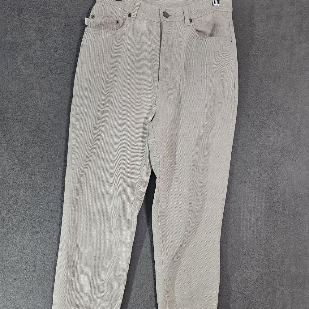 Vintage 90s Ralph Lauren Jeans 6 Beige High-Rise Jeans Linen Blend Straight Leg